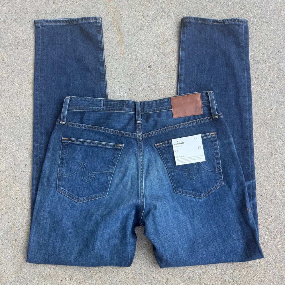 AG Adriano Goldschmied Men's Straight Jeans - Dark Blue